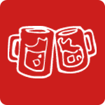 Icon Zwei Gläser mit einem Getränk werden angestoßen