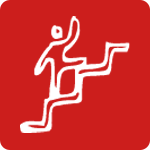 Icon Mensch geht Treppe hinauf