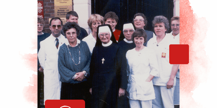 Foto vom Team Caritas Sozialstation 1979.